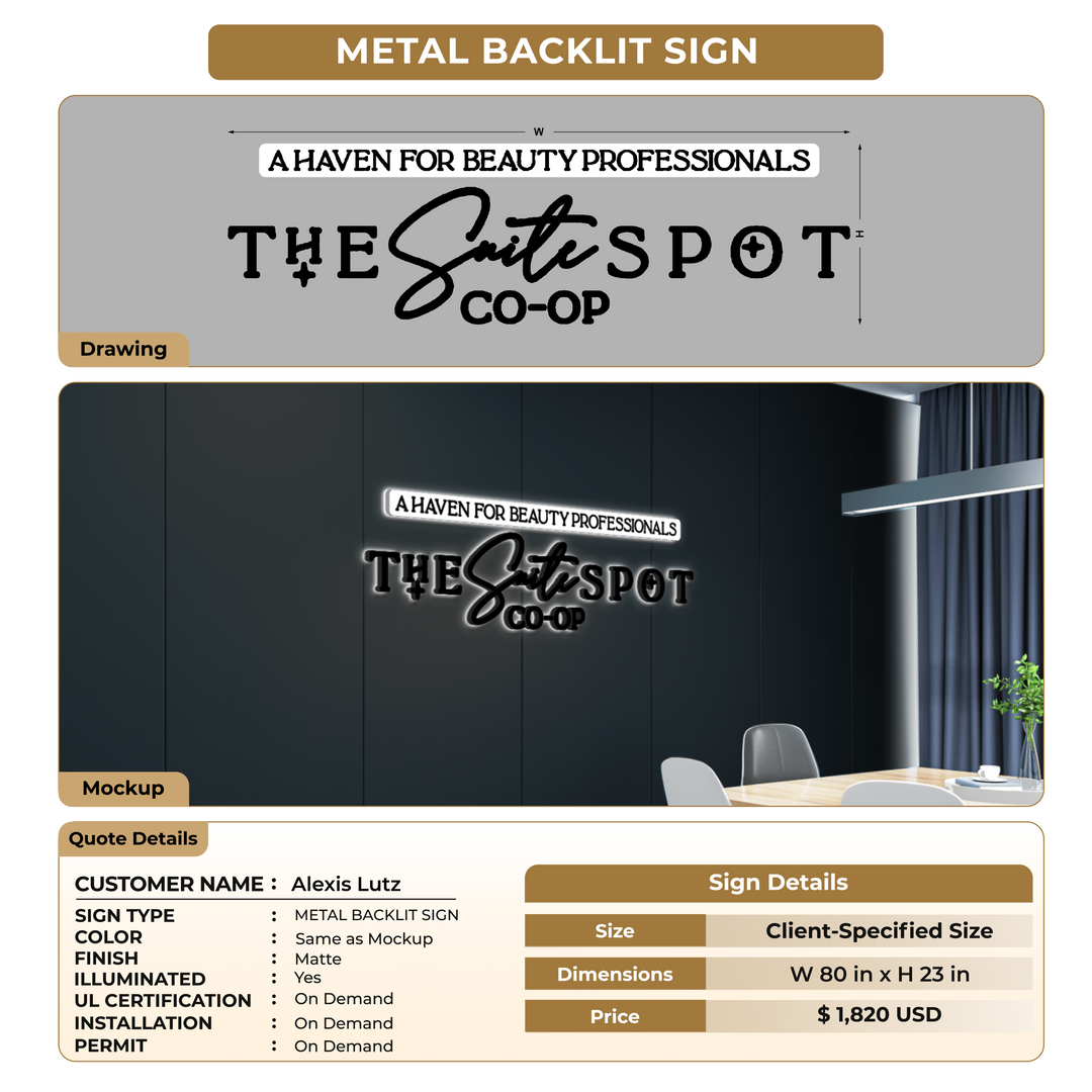 Business signage for Alexis Lutz