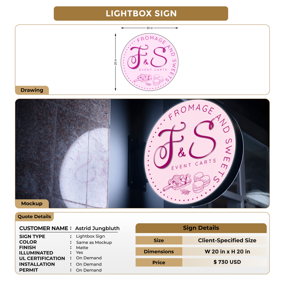 Light Box Sign for Astrid Jungbluth