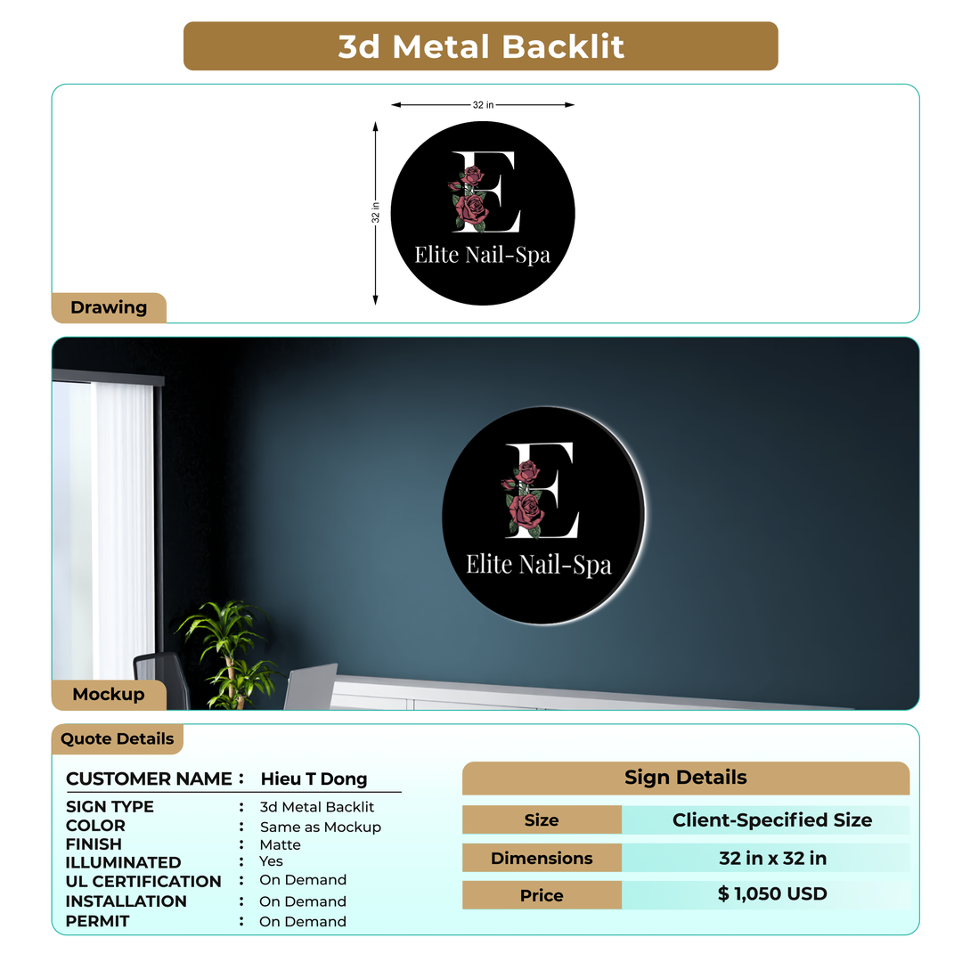 3d metal backlit for Hieu T Dong