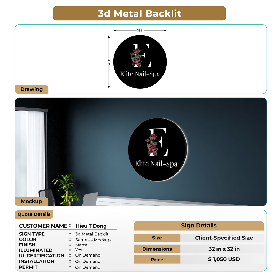 3d metal backlit for Hieu T Dong