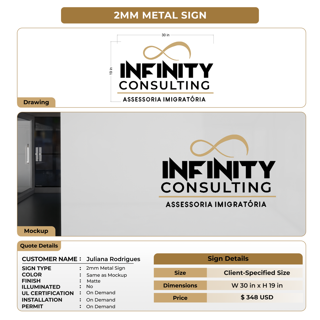 Business signage for Juliana Rodrigues