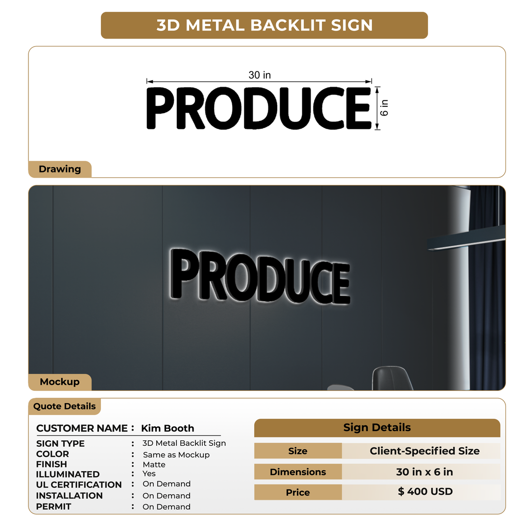 Custom Signs For Kim Booth .
