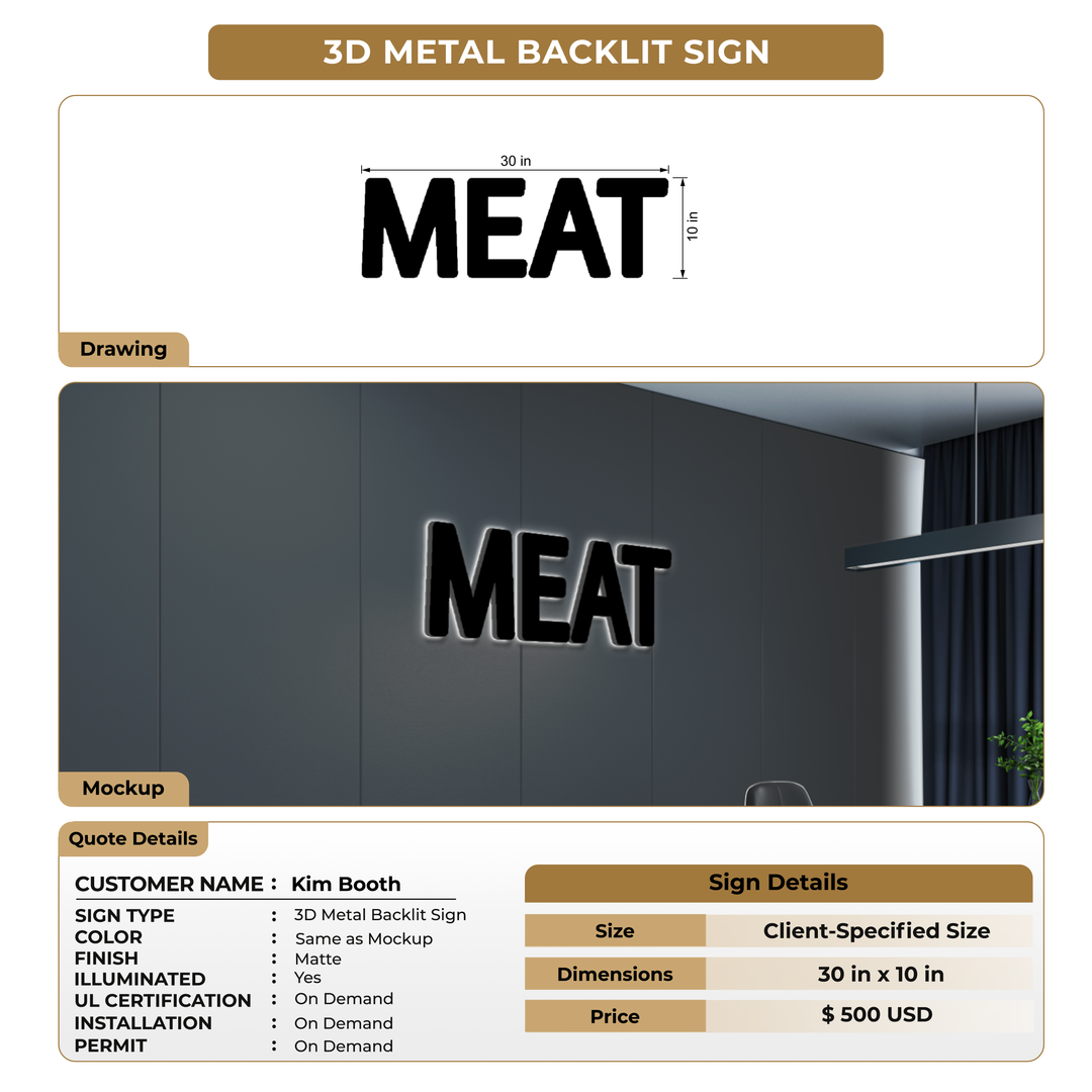 Custom Signs For Kim Booth .