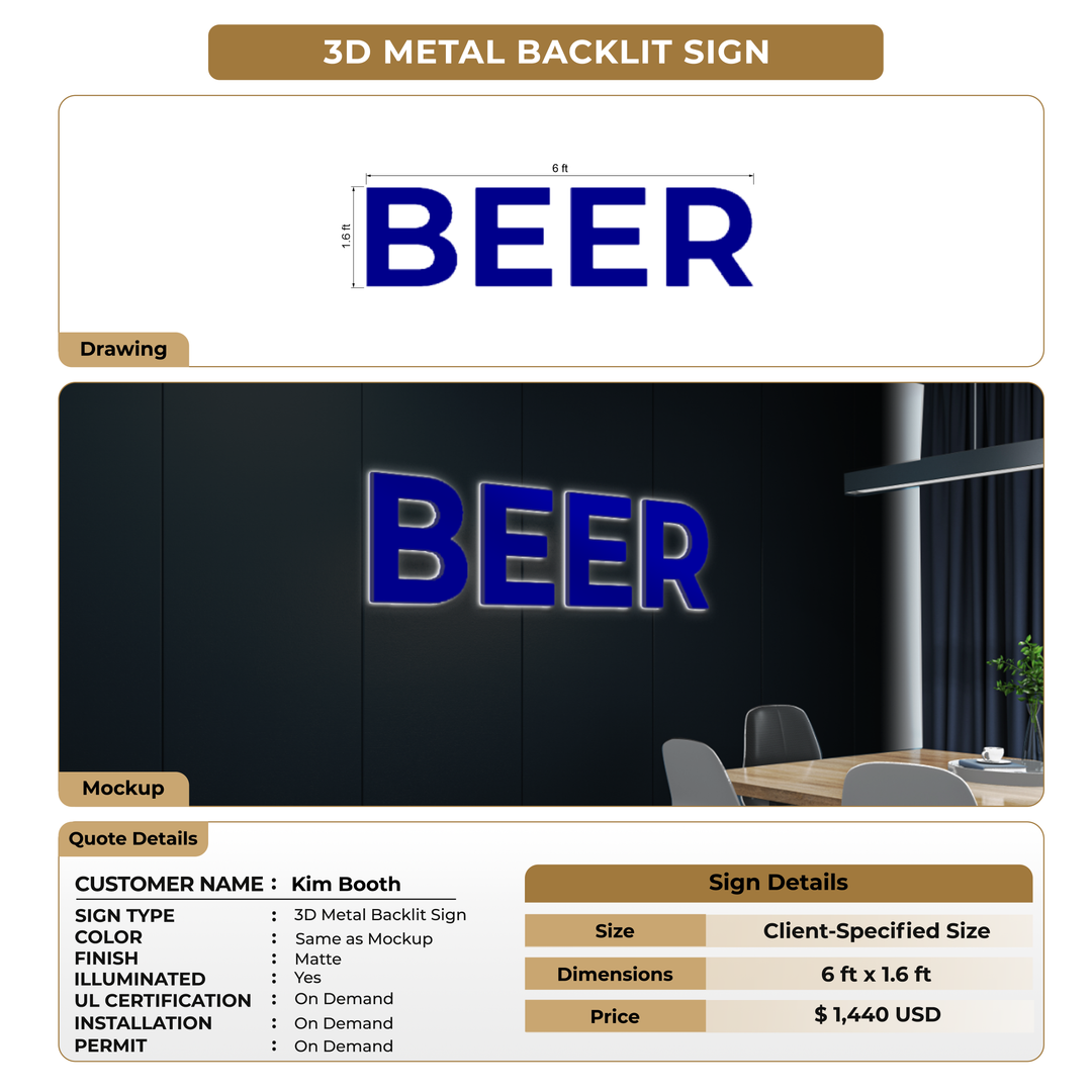 Custom Signs For Kim Booth .