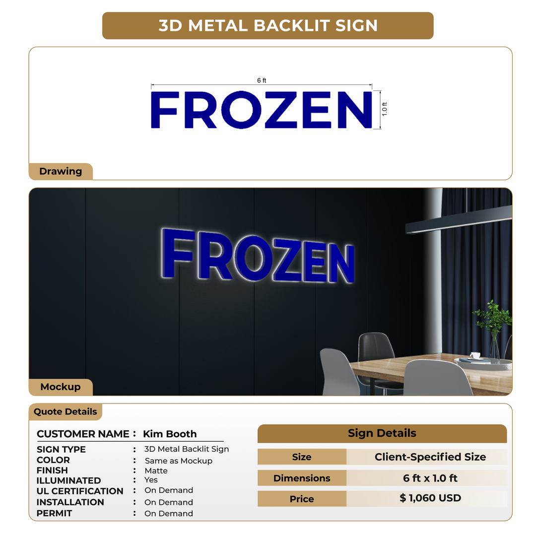 Custom Signs For Kim Booth .