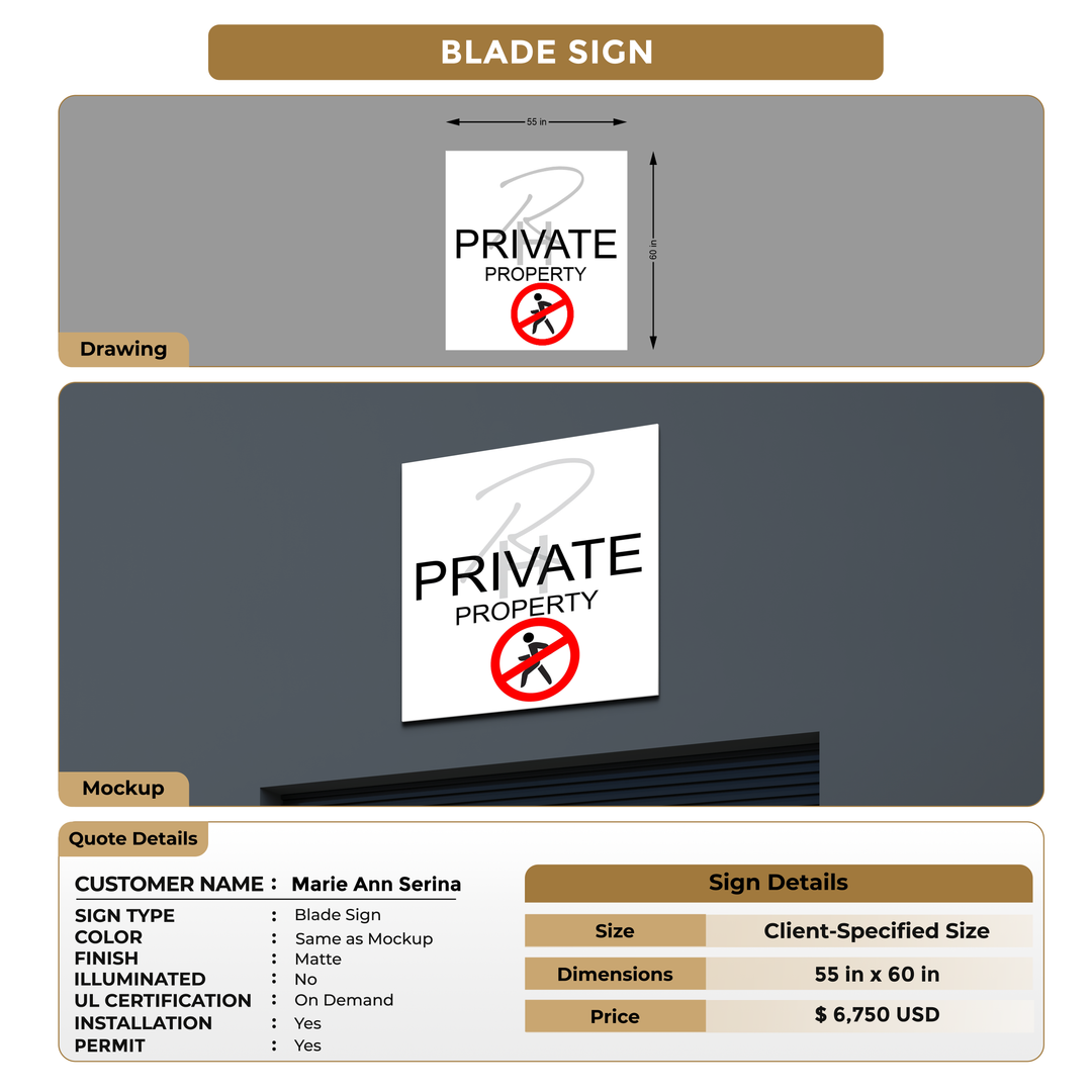 Customize Blade Signs for Marie Ann Serina