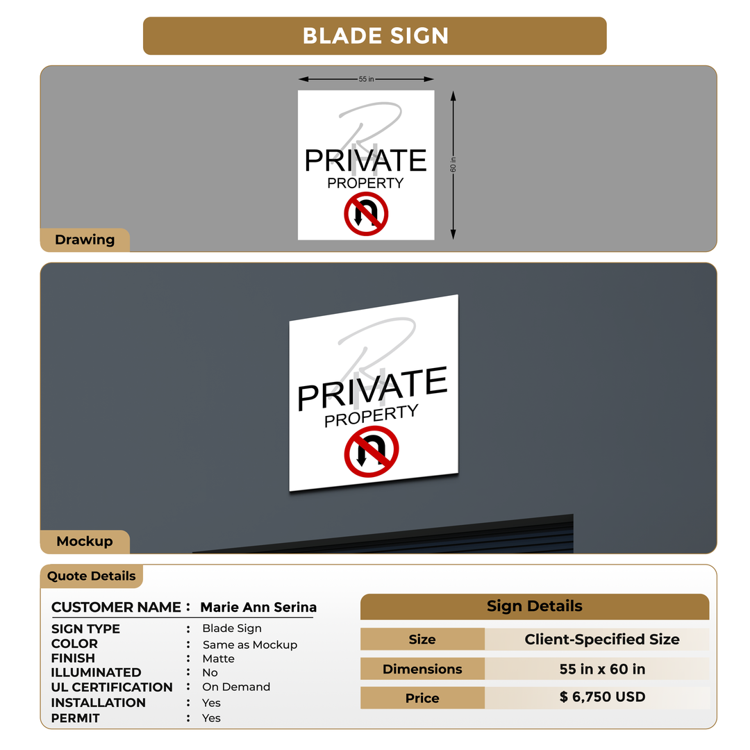 Customize Blade Signs for Marie Ann Serina
