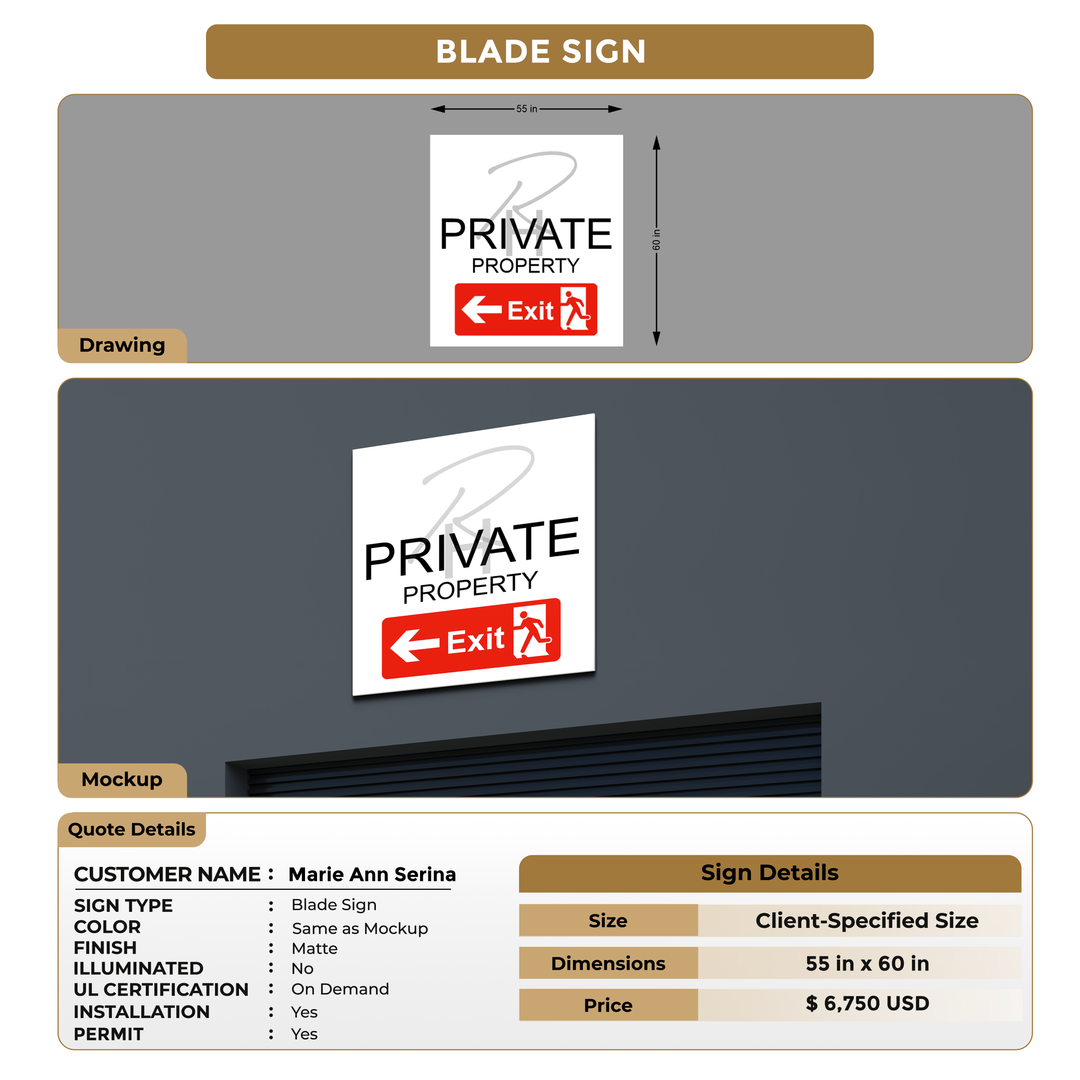 Customize Blade Signs for Marie Ann Serina