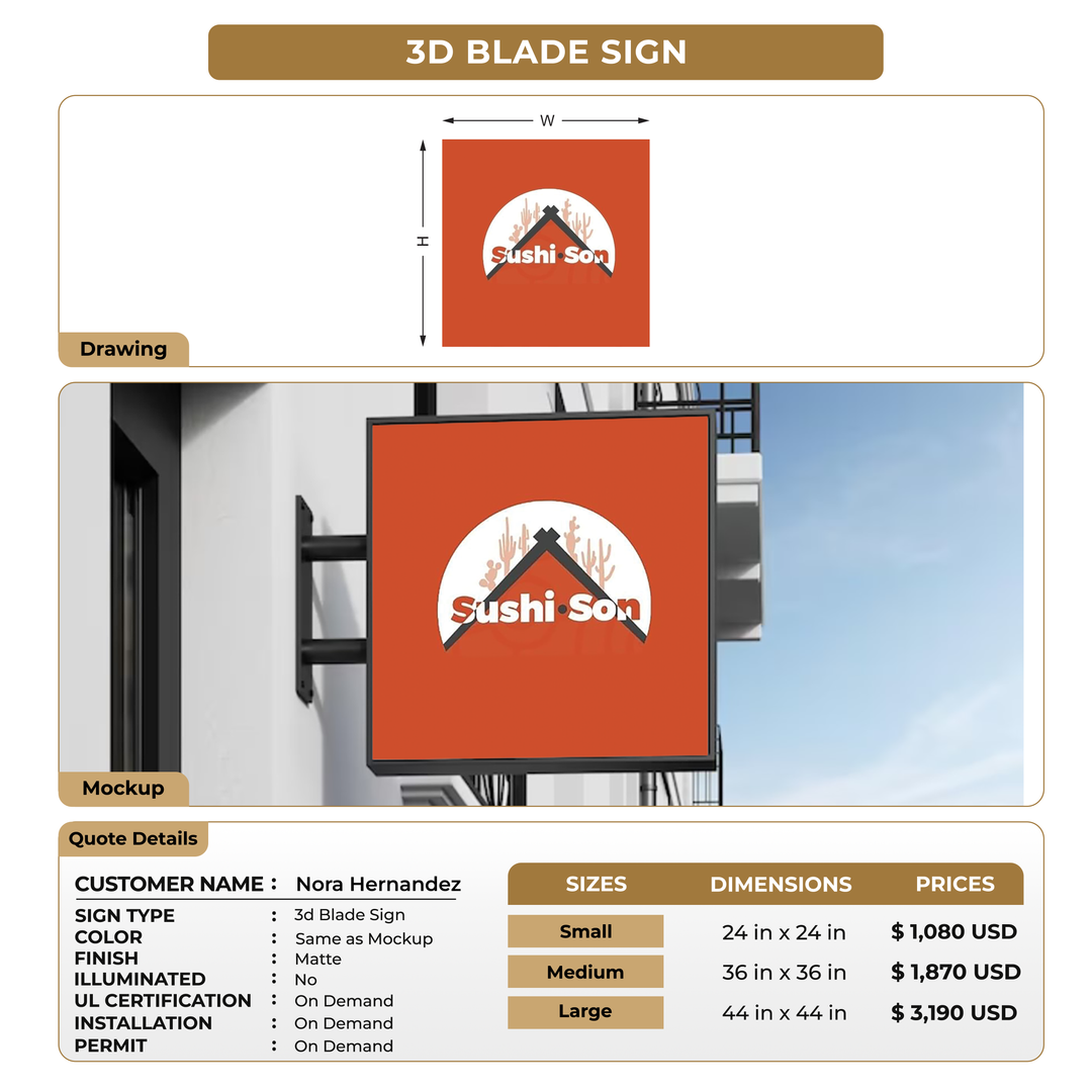 Business signage for Nora Hernandez