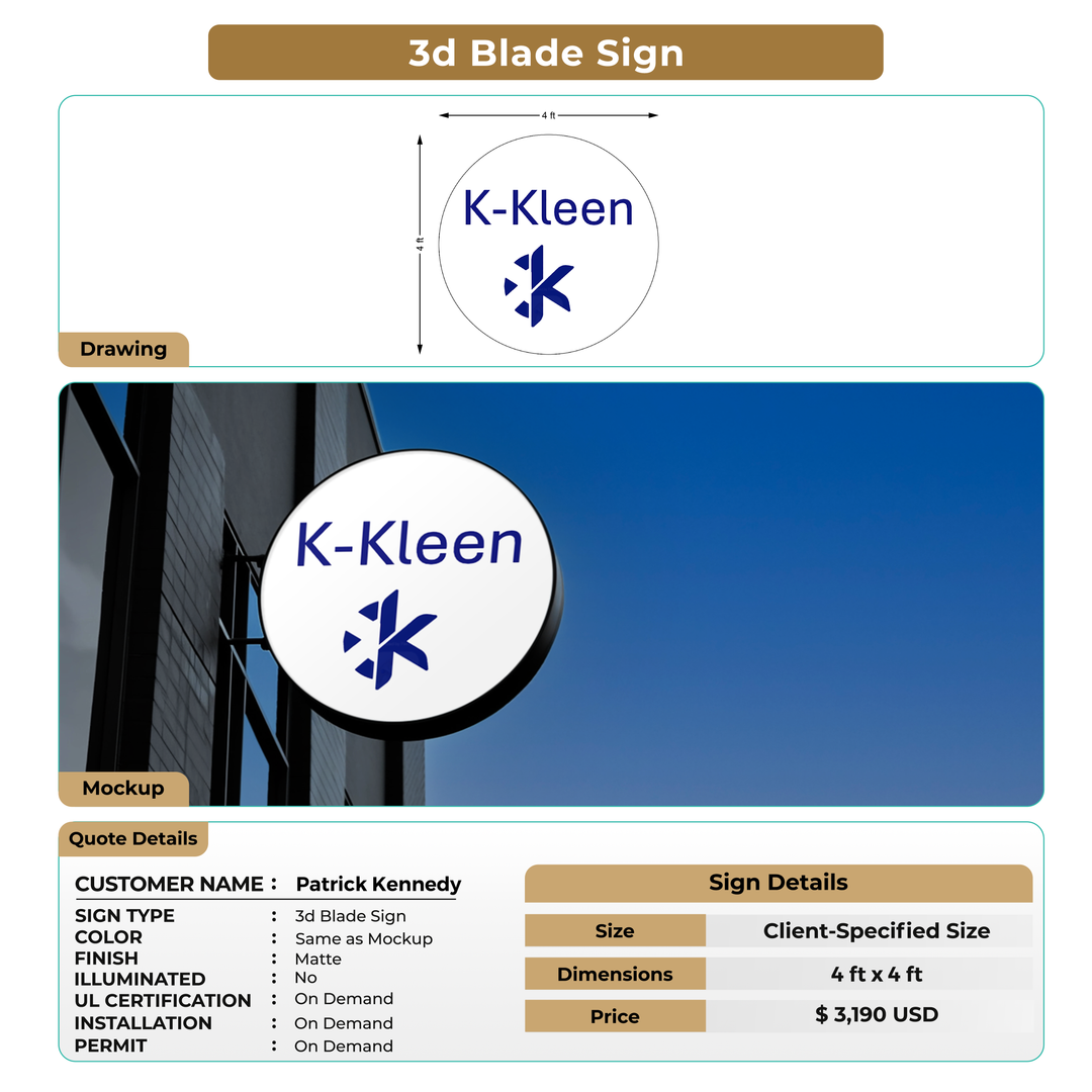 3D Blade sign for Patrick Kennedy