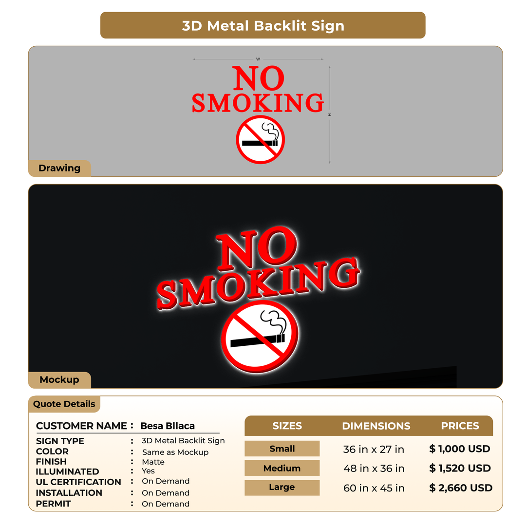 Custom Signs For Besa Bllaca