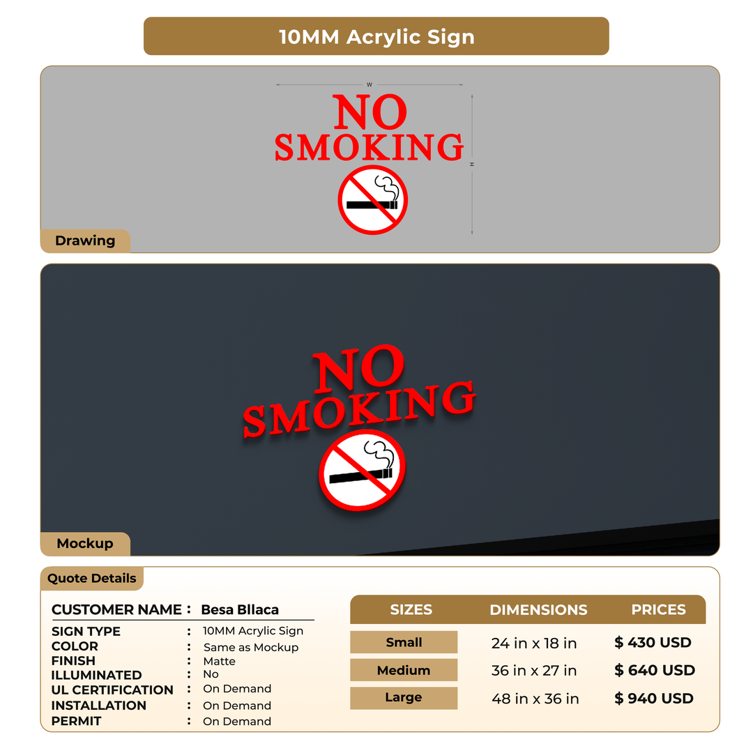 Custom Signs For Besa Bllaca