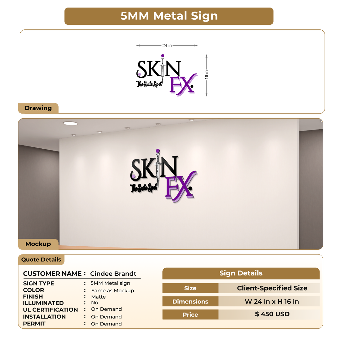 5mm metal sign for Cindee Brandt