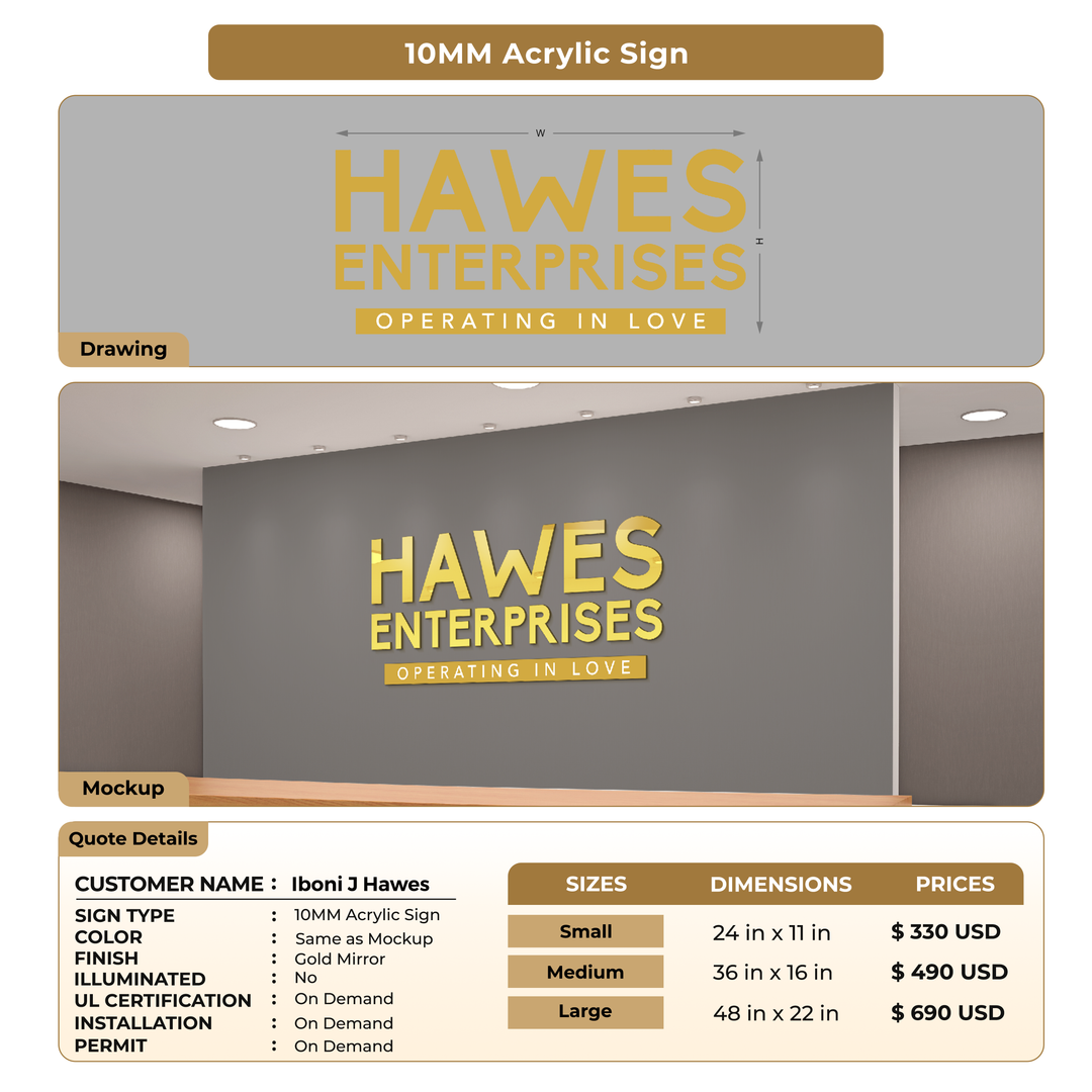 Custom Signs For Iboni J Hawes