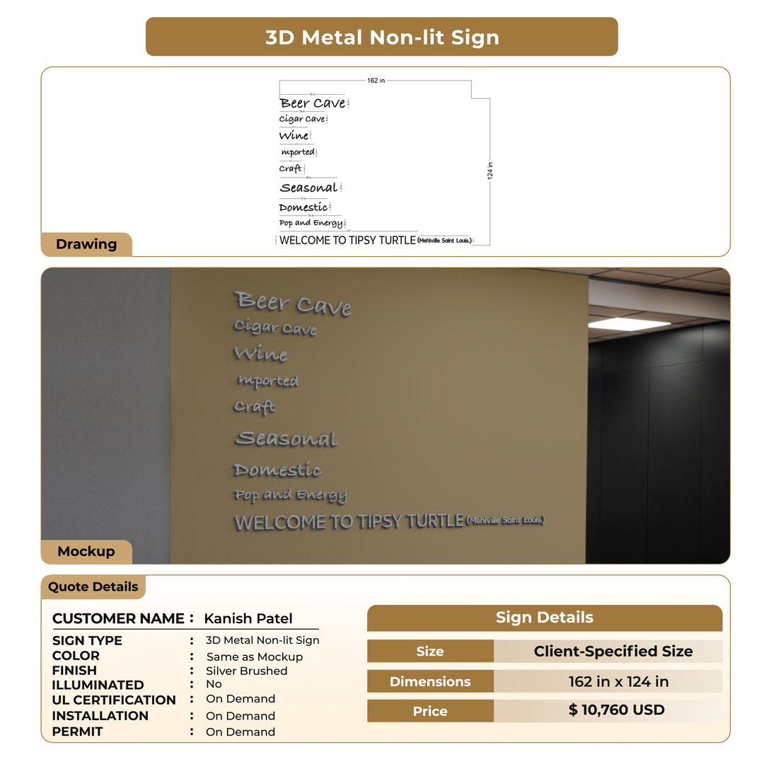 Custom signs for Kanish Patel