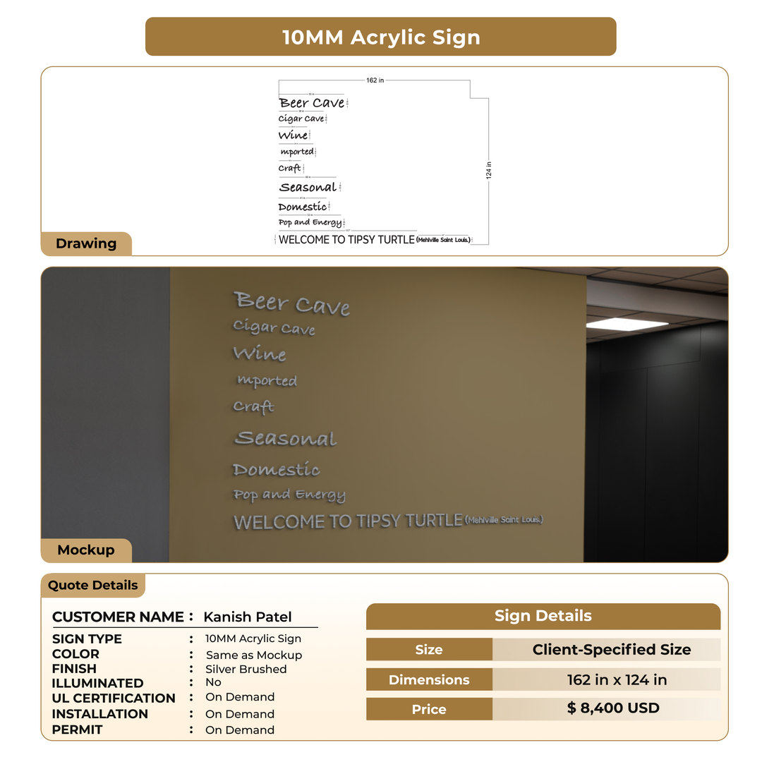 Custom signs for Kanish Patel