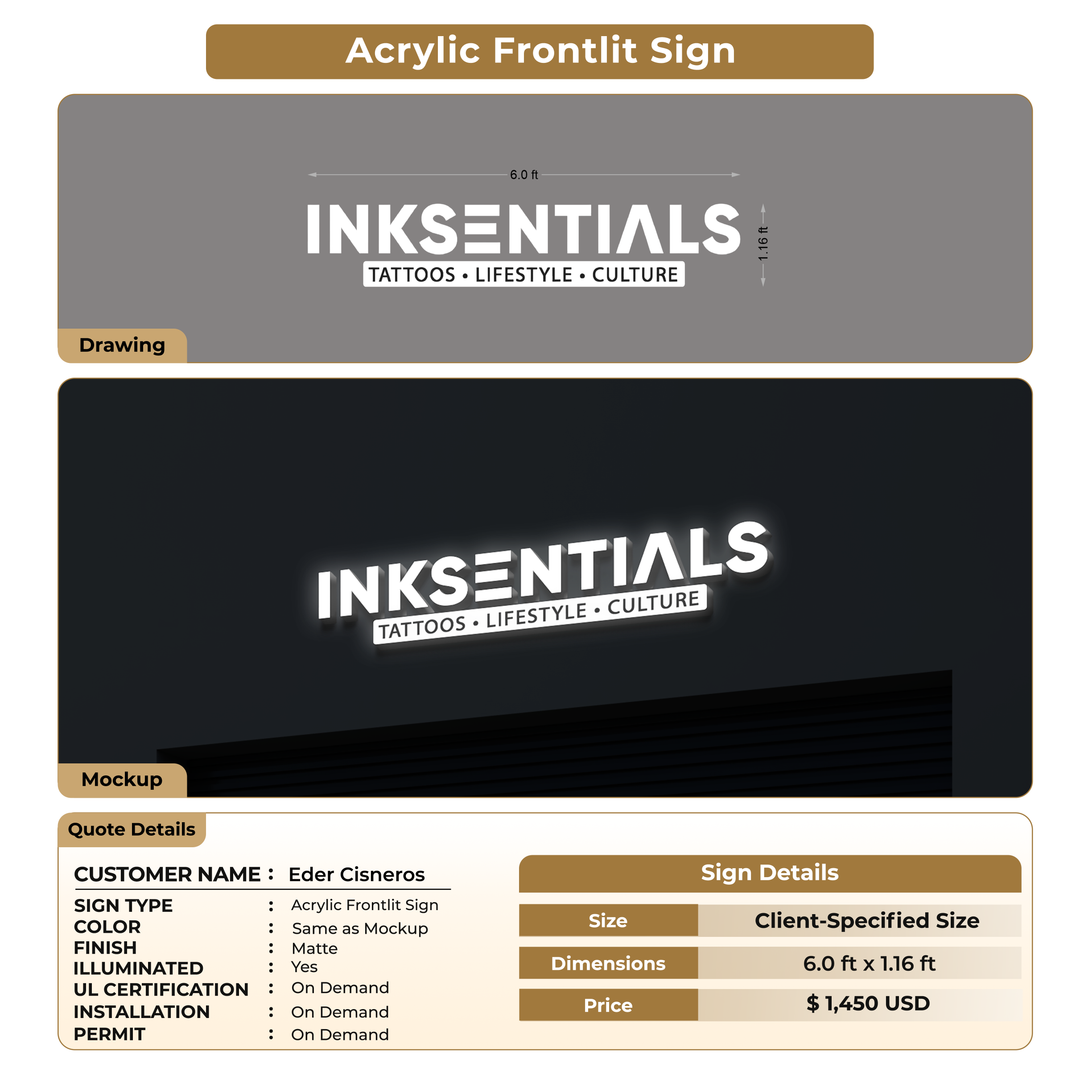 Business signage for Eder Cisneros