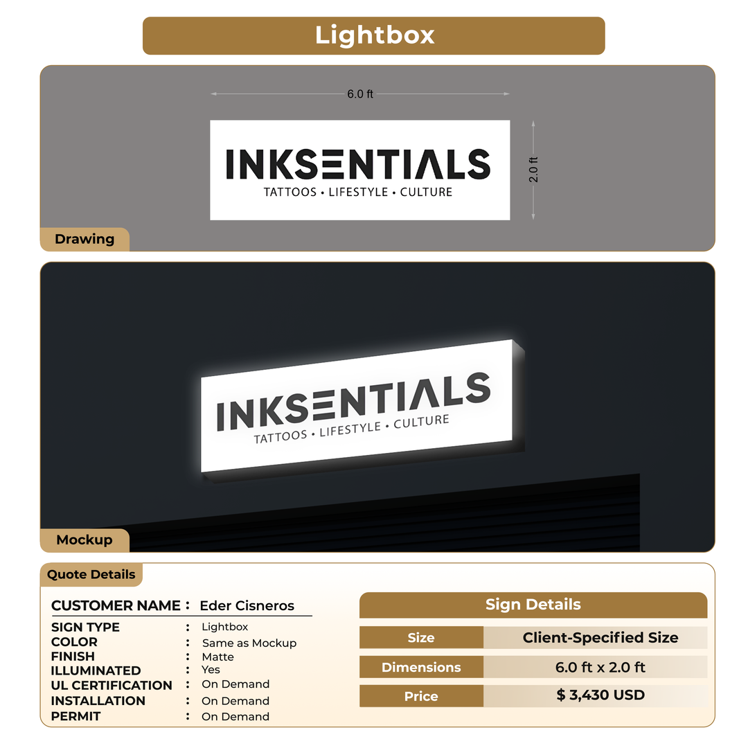 Business signage for Eder Cisneros