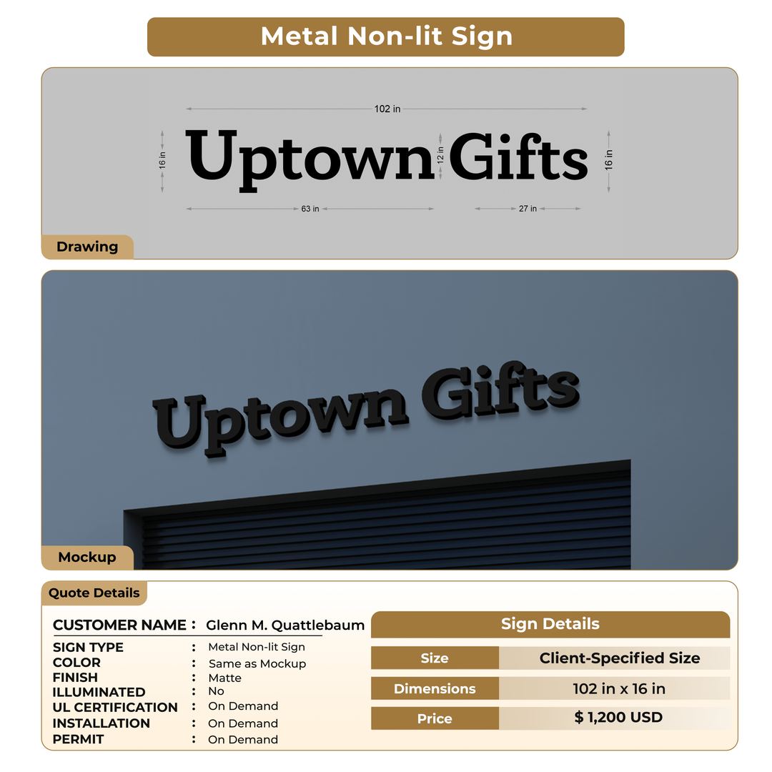 Business signage for Glenn M. Quattlebaum