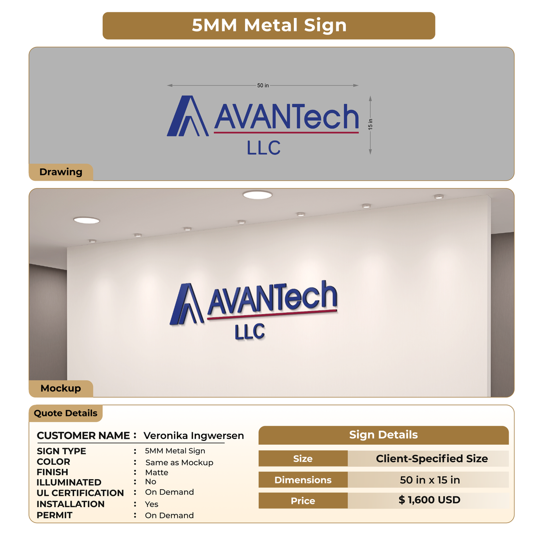 5mm metal sign for Veronika Ingwersen
