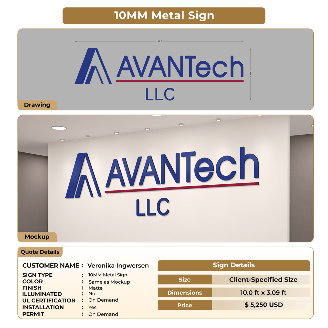 5mm metal sign for Veronika Ingwersen