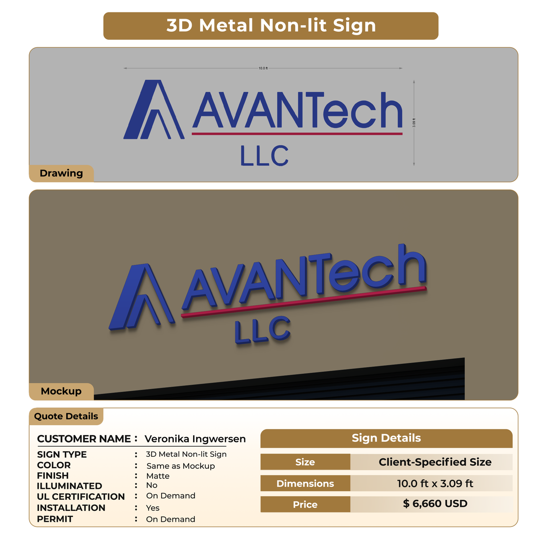 5mm metal sign for Veronika Ingwersen