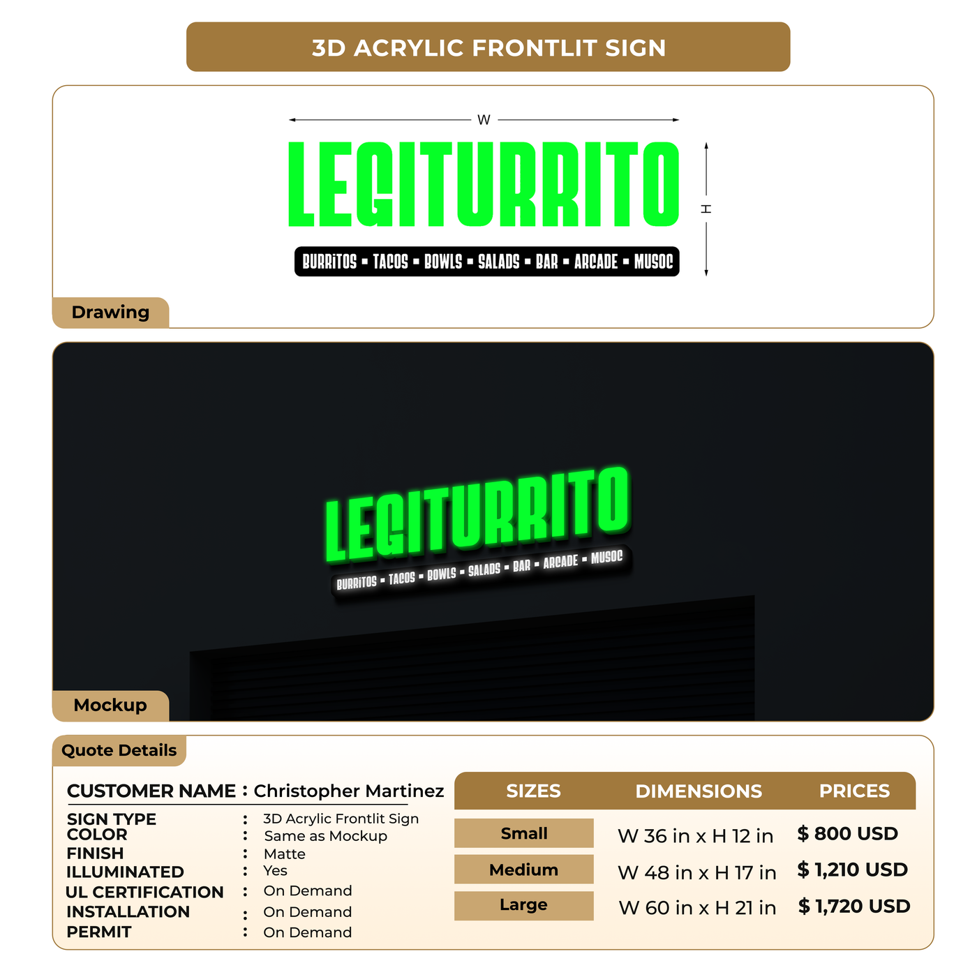 Business Signage for Christopher Martinez
