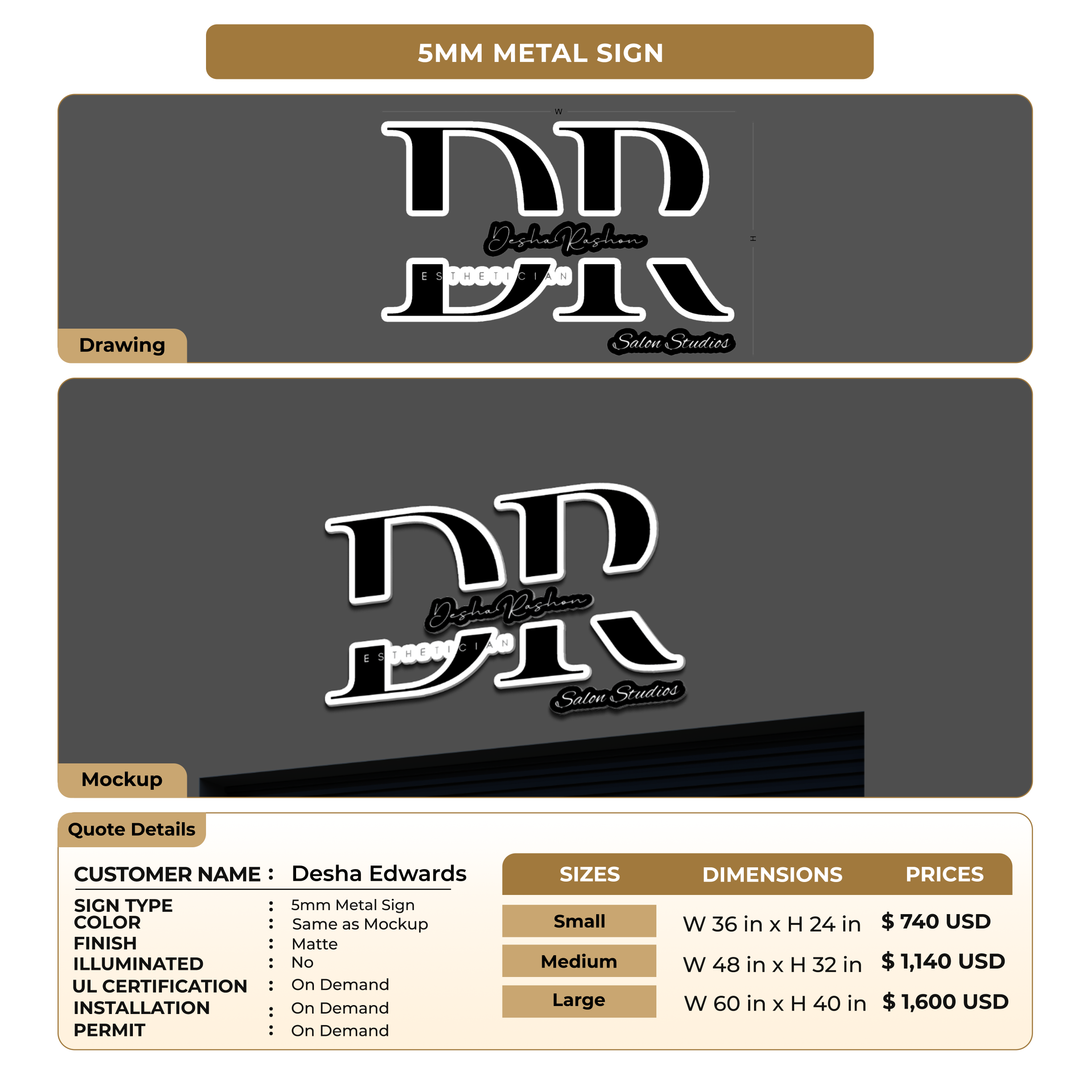 Custom Signs for Desha Edwards