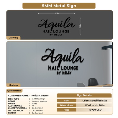 5MM Metal Sign For Nelida Cisneros