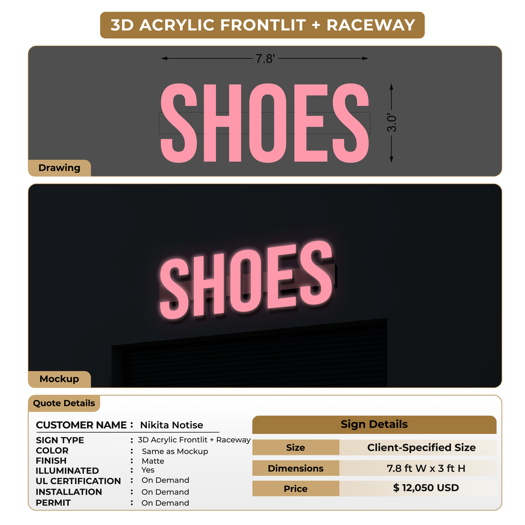 3D Acrylic Frontlit + Raceway For Nikita Notise