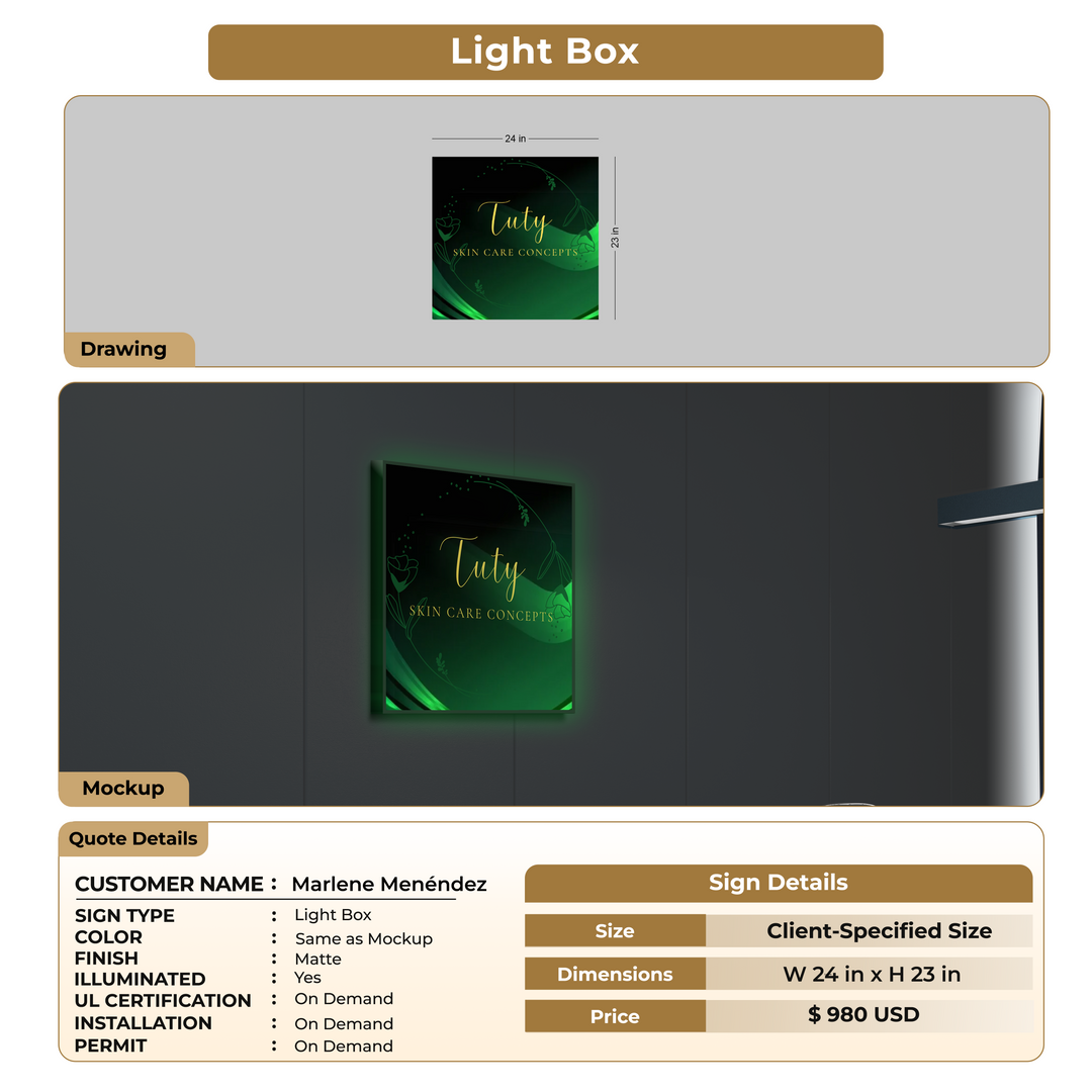 Lightbox Sign For Marlene Menéndez