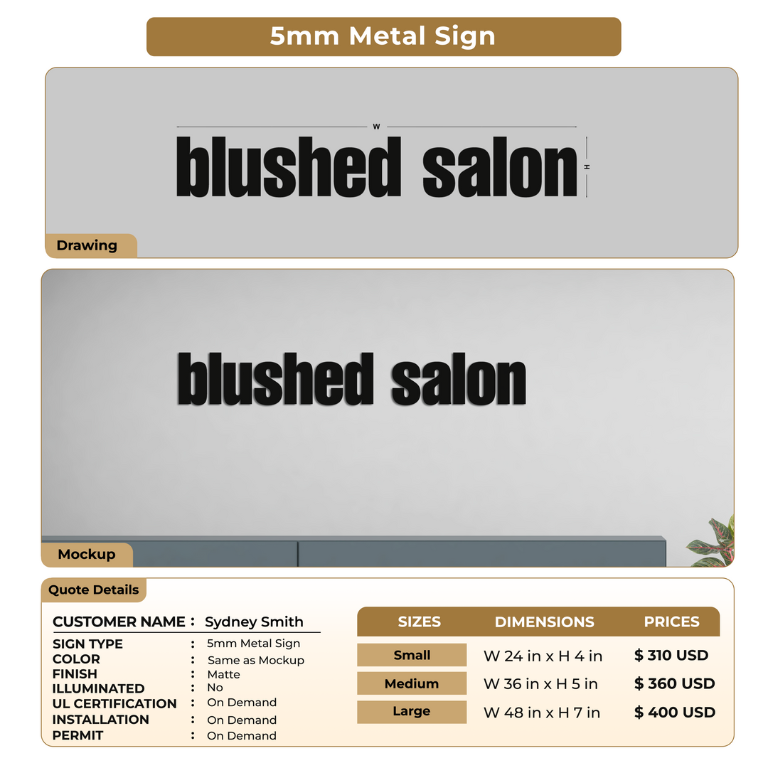 5MM Metal Sign For Sydney Smith