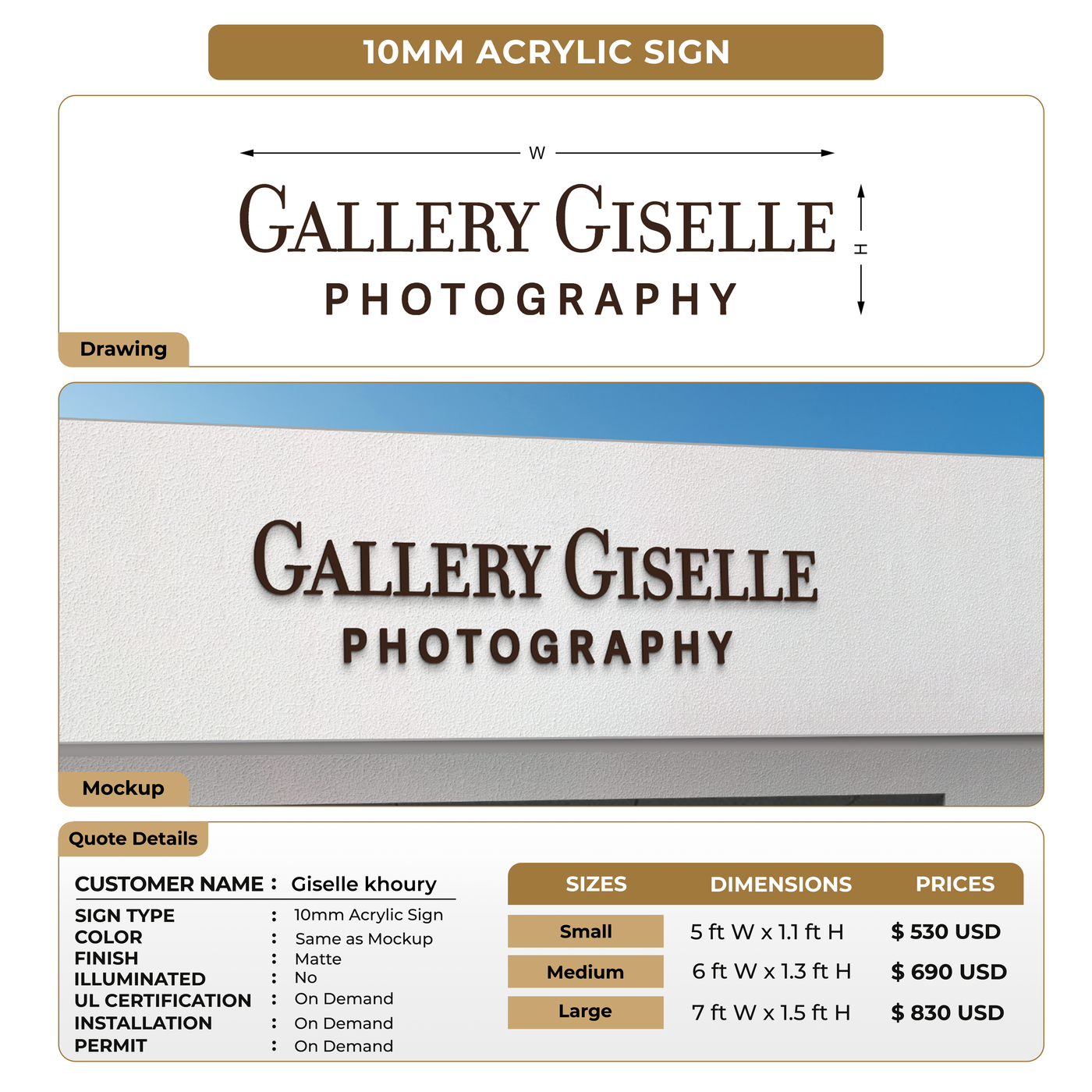 Custom Signs For Giselle khoury