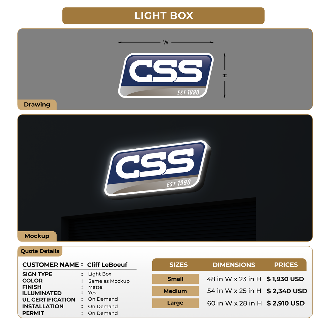 Custom Signs For Cliff LeBoeuf