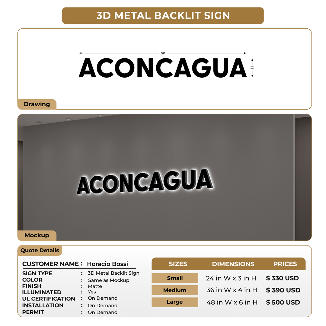 Custom Signs For Horacio Bossi