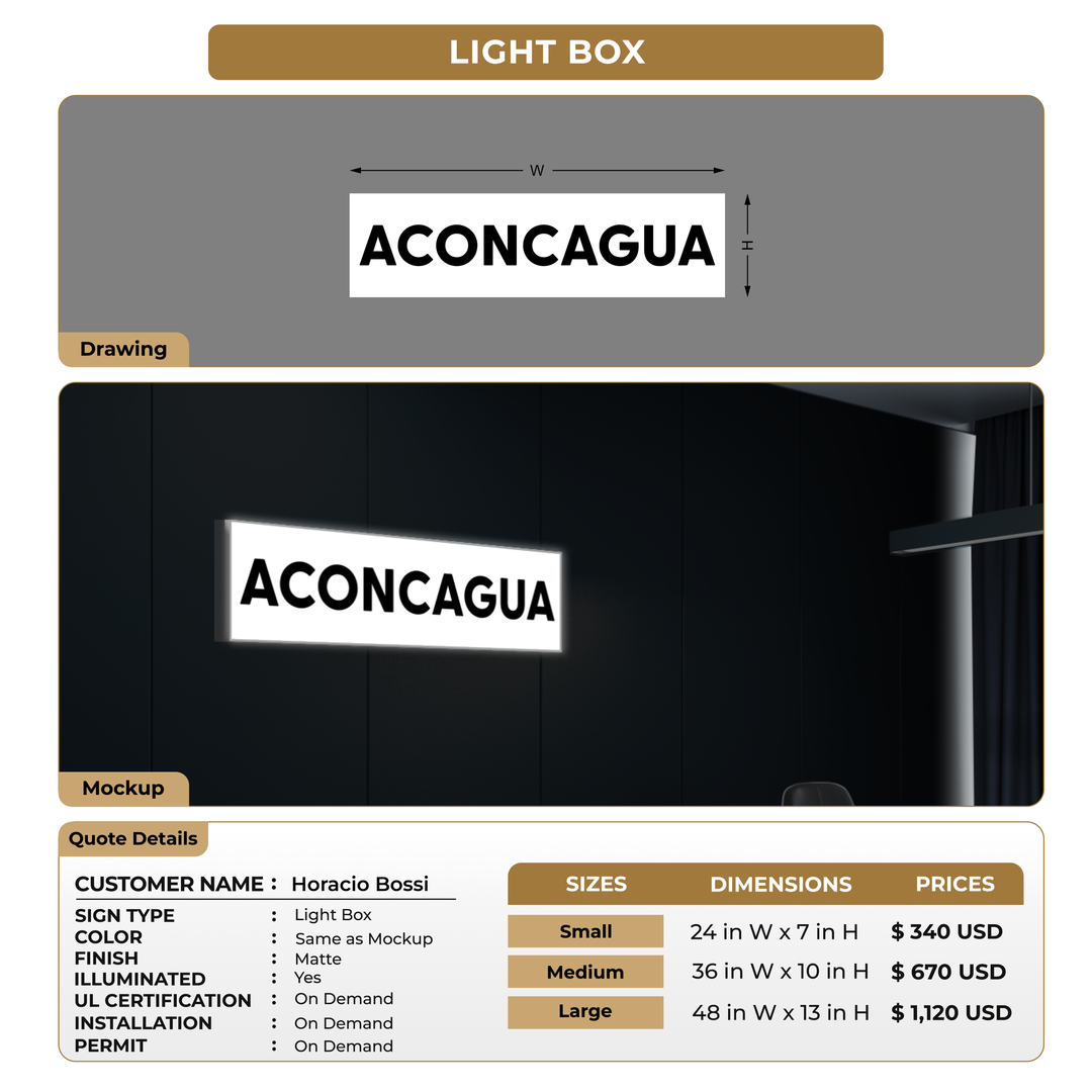 Custom Signs For Horacio Bossi