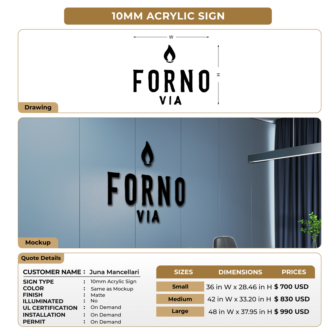 Custom Signs For Juna Mancellari