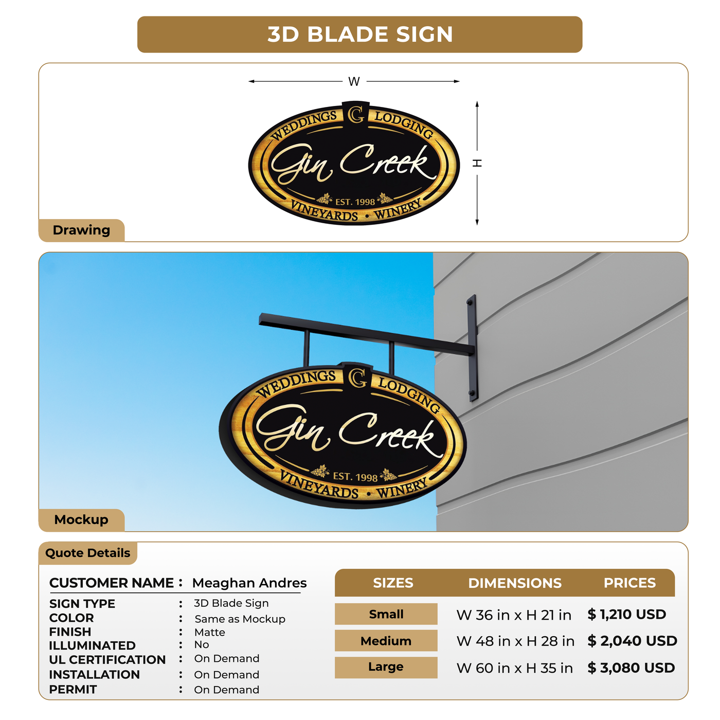 Custom Signs For Meaghan Andres
