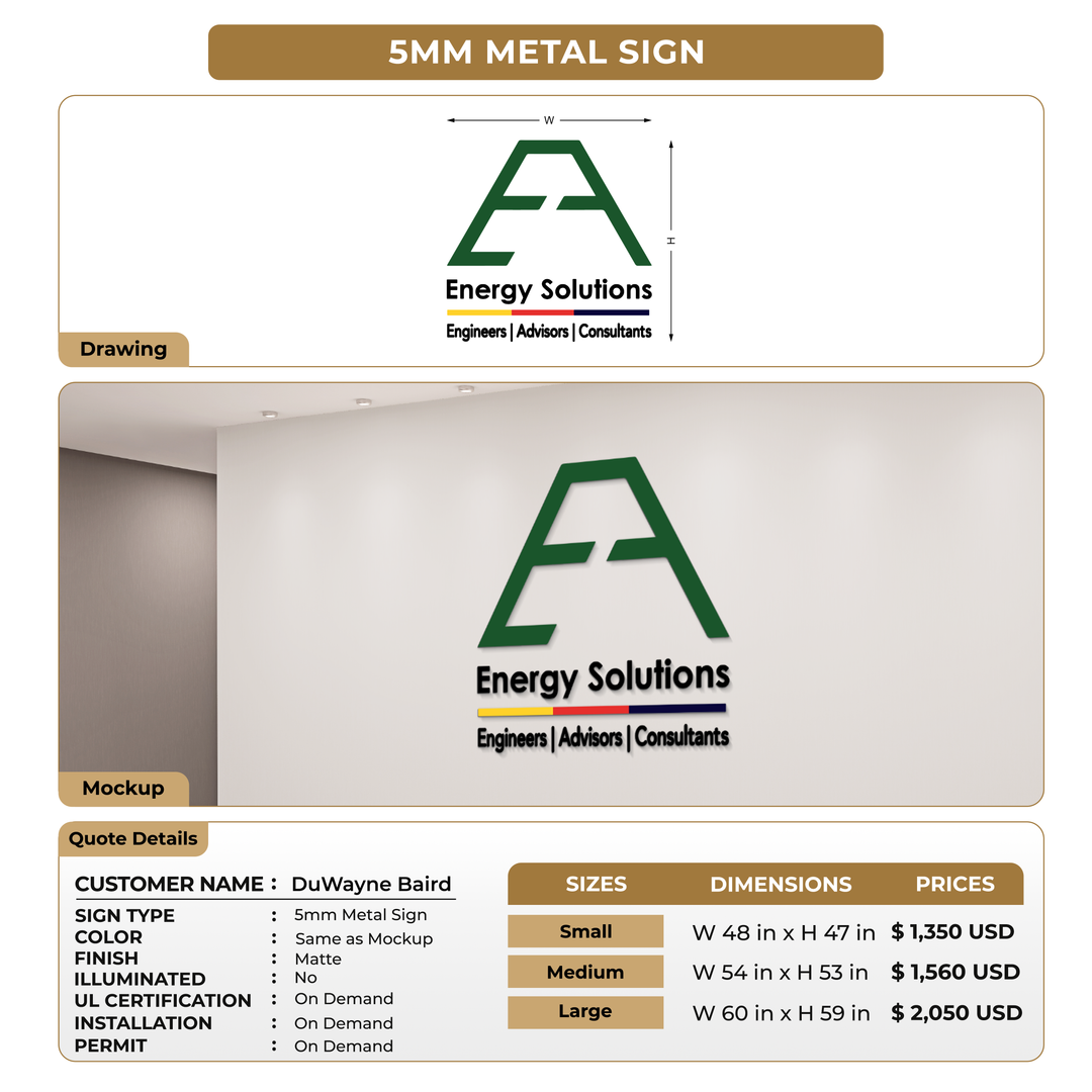 Custom Signs For DuWayne Baird