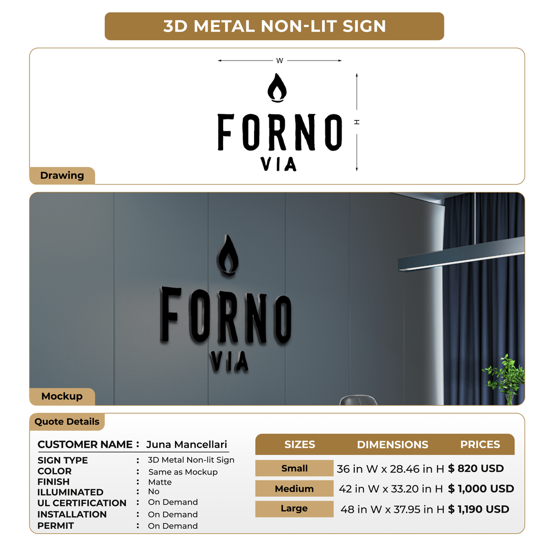 Custom Signs For Juna Mancellari