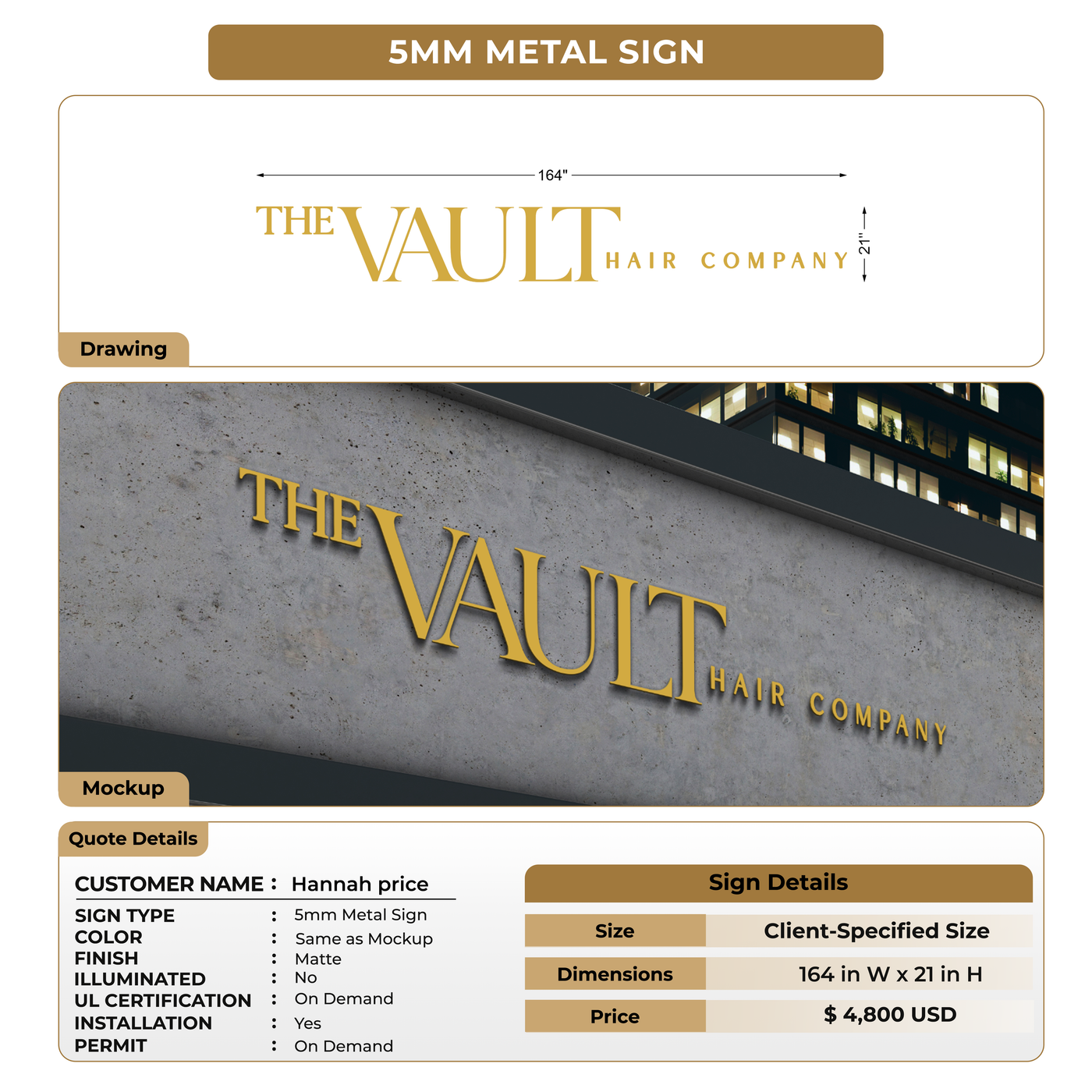 Custom Signs For Hannah price