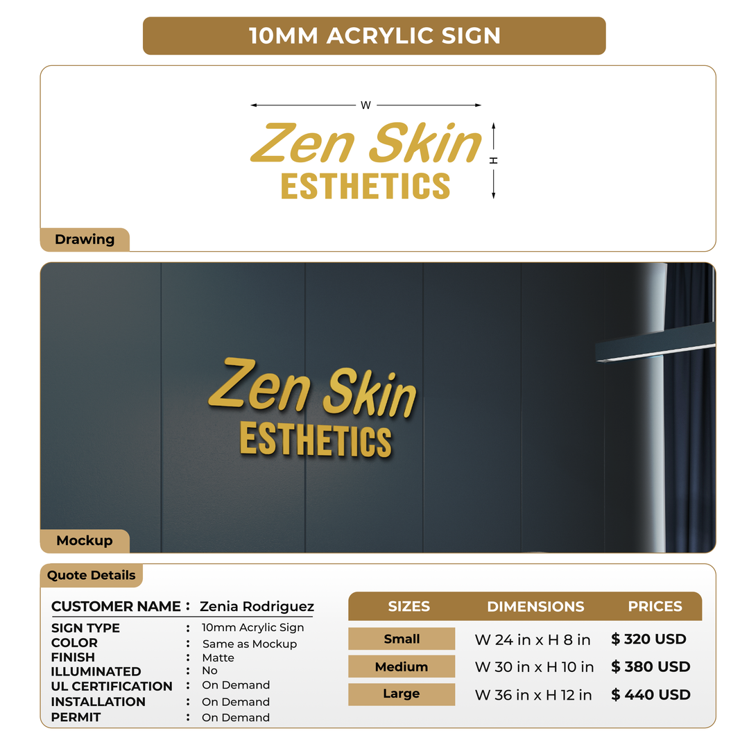 Custom Signs For Zenia Rodriguez