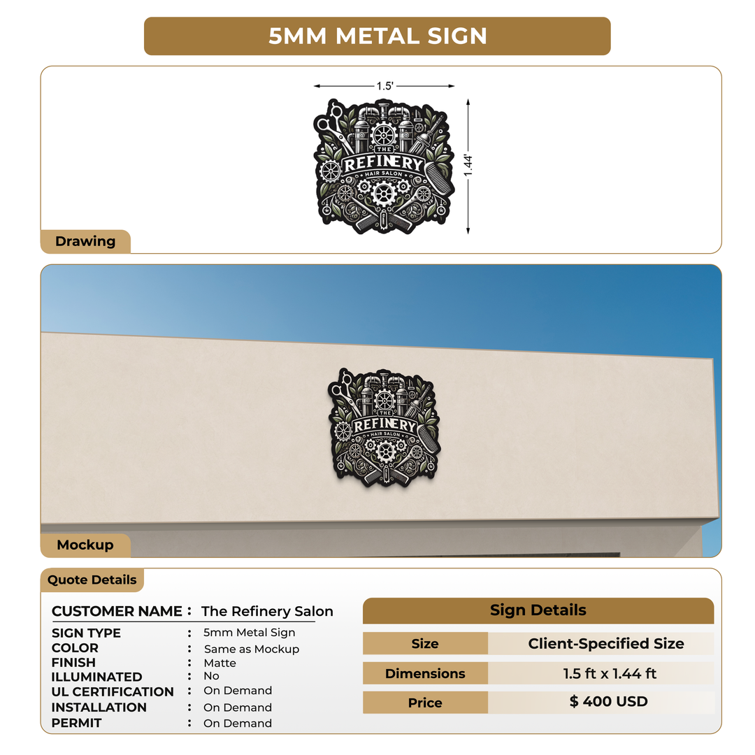 Custom Signs for The Refinery Salon