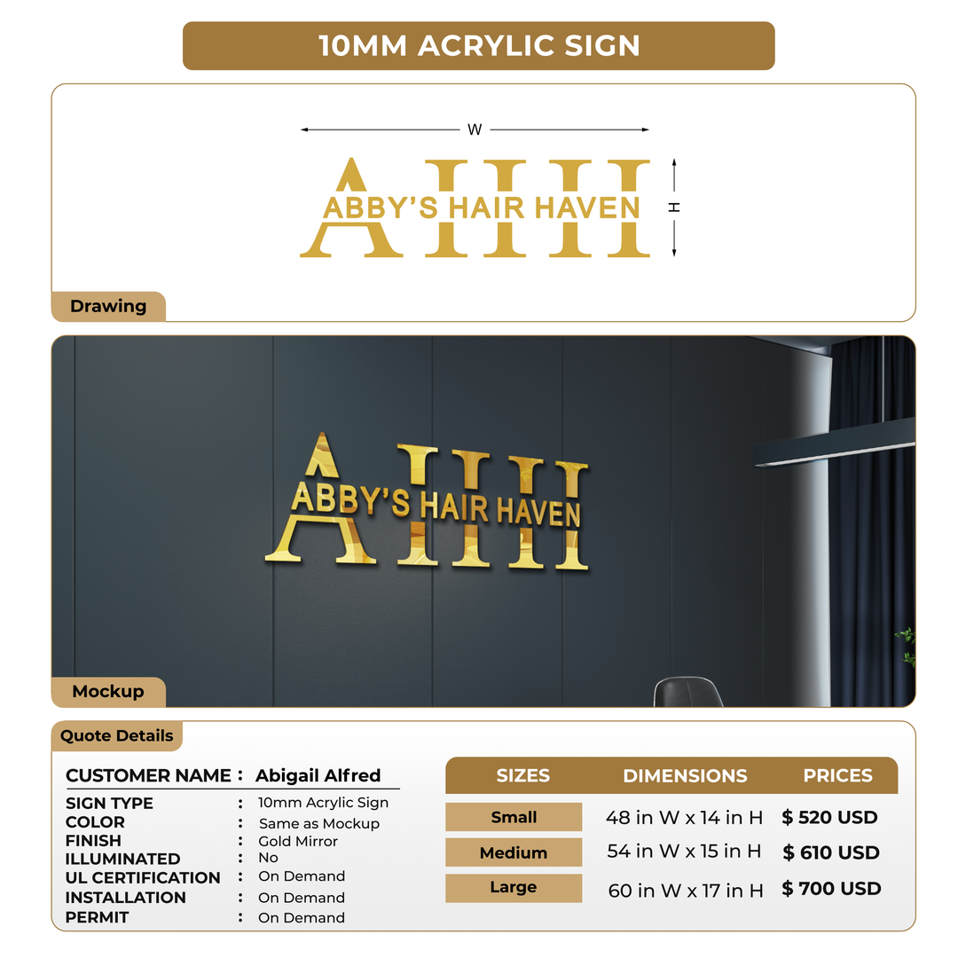Custom Signs For Abigail Alfred