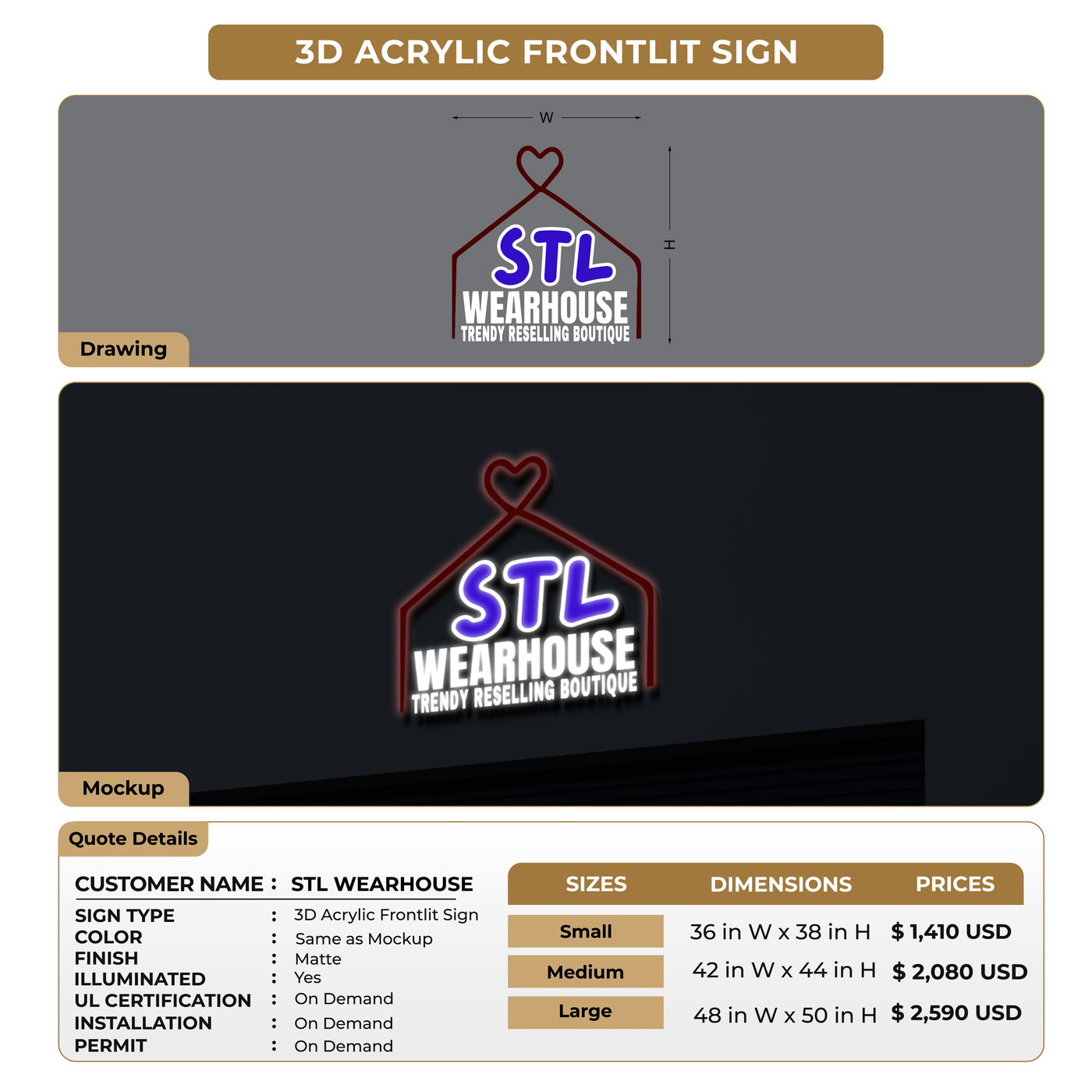 Custom Signs For STL WEARHOUSE