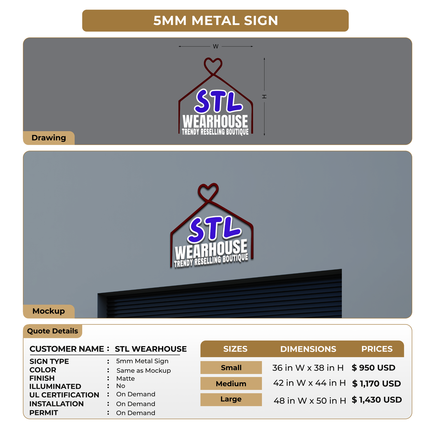 Custom Signs For STL WEARHOUSE