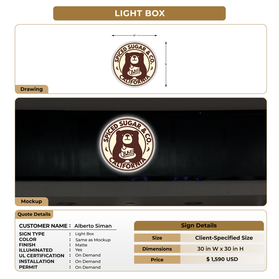 Light Box Sign For Alberto Siman