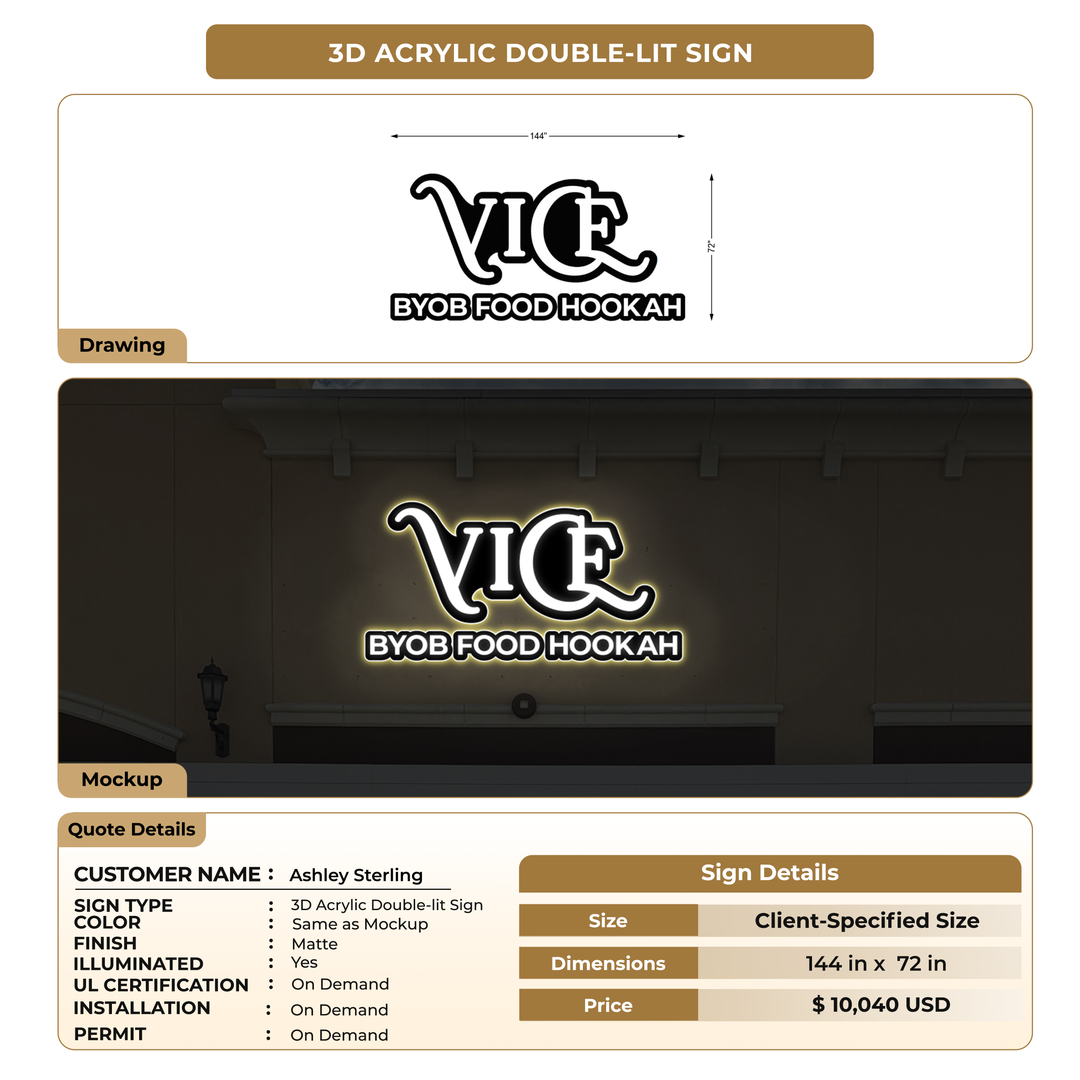 3D Acrylic doublelit for Ashley Sterling