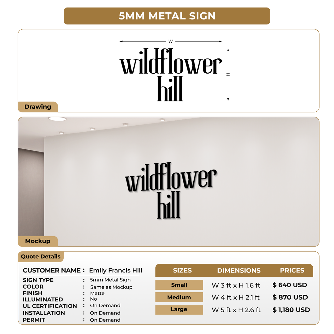 Custom Signs For Emily Francis Hill