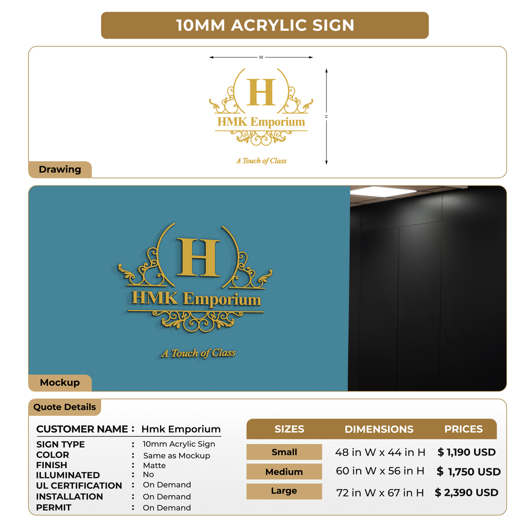 Custom Signs For Hmk Emporium